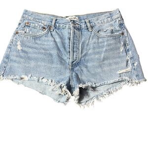 Agolde women’s 30 Parker vintage cut off shorts in swapmeet frayed festival